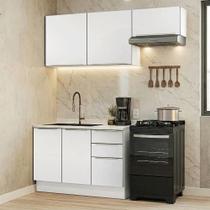 Armário De Cozinha Compacta 180 Cm Branco/branco Veludo Lux Madesa 03 Branco/branco Veludo