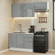 Armário de Cozinha Compacta 180 cm Branco/Cinza Lux Madesa 03