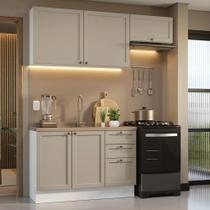 Armário de Cozinha Compacta 180 cm Branco/Crema Vik Madesa 02 Armário de Cozinha Compacta 180 cm Branco/Crema Vik Madesa 02