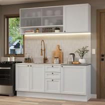 Armário De Cozinha Compacta 180 Cm Branco Vik Madesa 03 Branco