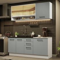 Armário de Cozinha Compacta 180cm Branco Cinza Agata Madesa 02