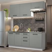 Armário de Cozinha Compacta 180cm Branco Cinza Agata Madesa 03