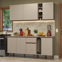 Armário De Cozinha Compacta 180Cm Crema Nice Madesa 01 Preto