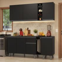 Armário De Cozinha Compacta 180Cm Preto Nice Madesa 01 Preto