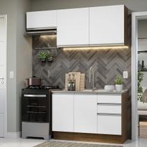 Armário de Cozinha Compacta 180cm Rustic/Branco Glamy Madesa 09