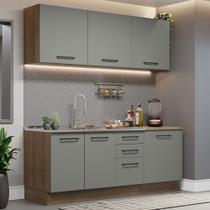 Armário de Cozinha Compacta 180cm Rustic Cinza Agata Madesa 01