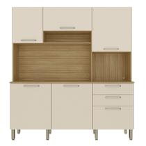 Armário de Cozinha Compacta 180cm Turim Plus Freijó/Soft Z06 - Mpozenato