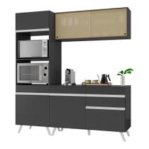Armário De Cozinha Compacta 182cm Veneza Multimóveis V3695 Preto/branco Preto/branco Armário De Cozinha Compacta 182cm Veneza Multimóveis V3695 Preto/branco Preto/branco