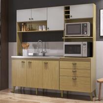 Armário de Cozinha Compacta 186,5cm com Torre Quente e Gabinete Pia Multimóveis CR20283