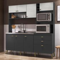 Armário de Cozinha Compacta 186,5cm com Torre Quente e Gabinete Pia Multimóveis CR20283