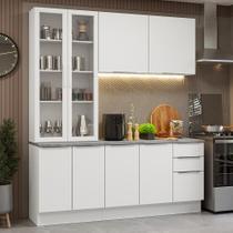 Armário de Cozinha Compacta 190cm Branco Stella Madesa 03 Armário de Cozinha Compacta 190cm Branco Stella Madesa 03