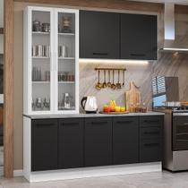 Armário de Cozinha Compacta 190cm com Cristaleira Agata Madesa 01