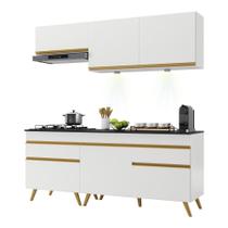 Armário De Cozinha Compacta 190cm Com Leds Veneza Up Multimóveis V2030 Branco/dourado Branco/dourado Armário De Cozinha Compacta 190cm Com Leds Veneza Up Multimóveis V2030 Branco/dourado Branco/dourado