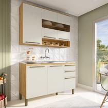 Armário de Cozinha Compacta 2 Peças 6 Portas sem Tampo com Vidro 100% MDF Itália Espresso Móveis Armário de Cozinha Compacta 2 Peças 6 Portas sem Tampo com Vidro 100% MDF Itália Espresso Móveis