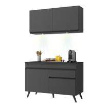 Armário de Cozinha Compacta 2 peças com Leds MP2012.895 Veneza Up Multimóveis Preto