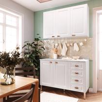 Armário de Cozinha Compacta 2 Peças com Tampo Cristal Luciane Móveis