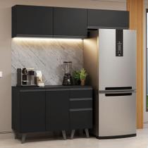 Armário De Cozinha Compacta 200 Cm Preto Nice Madesa 06 Xa Preto