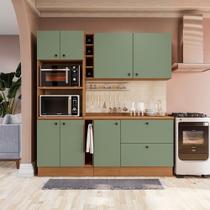 Armário De Cozinha Compacta 205cm Canela/verde Frevo Pixel Kappesberg