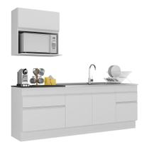 Armário de Cozinha Compacta 220cm com Rodapé Veneza Multimóveis V2110