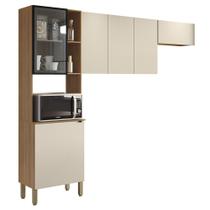 Armário de Cozinha Compacta 251cm Laura Plus Soft/Freijó Z06 - Mpozenato