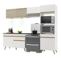 Armário de Cozinha Compacta 252cm com Leds Veneza Up Multimóveis V2017
