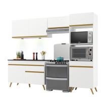 Armário de Cozinha Compacta 252cm com Leds Veneza Up Multimóveis V2018