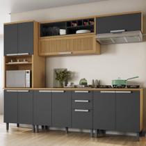Armário de Cozinha Compacta 270cm New Porto Grafite Madeira Itatiaia