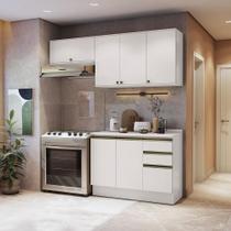 Armário de Cozinha Compacta 3 Gavetas 100% MDF 200cm Branco Celeste Kappesberg Armário de Cozinha Compacta 3 Gavetas 100% MDF 200cm Branco Celeste Kappesberg