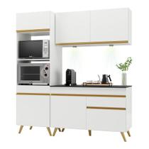 Armário de Cozinha Compacta 3 peças com Leds MP2019 Veneza Up Multimóveis Branca