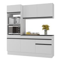 Armário De Cozinha Compacta 3 Peças Com Rodapé Mp2177 Made Multimóveis Branco/preto Branco/preto Armário De Cozinha Compacta 3 Peças Com Rodapé Mp2177 Made Multimóveis Branco/preto Branco/preto
