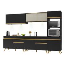 Armário de Cozinha Compacta 302cm com Leds Veneza Up Multimóveis V2014