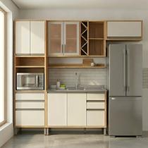 Armário de Cozinha Compacta 4 Peças 8 Portas com Vidro e sem Tampo 100% MDF Barbados Espresso Móveis Armário de Cozinha Compacta 4 Peças 8 Portas com Vidro e sem Tampo 100% MDF Barbados Espresso Móveis