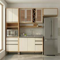Armário de Cozinha Compacta 4 Peças 9 Portas com Vidro e sem Tampo 100% MDF Barbados Espresso Móveis Armário de Cozinha Compacta 4 Peças 9 Portas com Vidro e sem Tampo 100% MDF Barbados Espresso Móveis