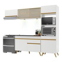 Armário de Cozinha Compacta 4 peças com Leds MP2016 Veneza Up Multimóveis Branca
