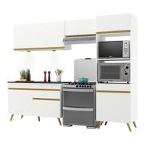 Armário de Cozinha Compacta 4 peças com Leds MP2018 Veneza Up Multimóveis Branca