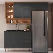 Armario de Cozinha Compacta 4 Peças com Nicho Decorativo 200cm Isabelle Delmarco Armario de Cozinha Compacta 4 Peças com Nicho Decorativo 200cm Isabelle Delmarco