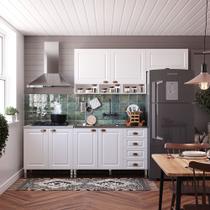 Armário de Cozinha Compacta 4 Peças com Tampo Cooktop Cristal Luciane Móveis