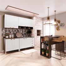 Armário de Cozinha Compacta 4 Peças e Bancada Gourmet Safira Luciane Móveis