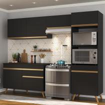 Armário de Cozinha Compacta 4 peças MP3693 Veneza GB Multimóveis Preta