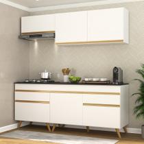 Armário de Cozinha Compacta 4 peças MP3705 Veneza GW Multimóveis Branca Armário de Cozinha Compacta 4 peças MP3705 Veneza GW Multimóveis Branca