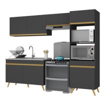 Armário de Cozinha Compacta 4 peças MP3749 Veneza GB Multimóveis Preta