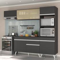 Armário De Cozinha Compacta 4 Peças Veneza Preto Armário De Cozinha Compacta 4 Peças Veneza Preto