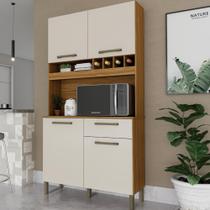 Armário de Cozinha Compacta 4 Portas 1 Gaveta Adega 100% MDF