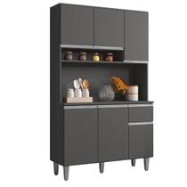 Armário de Cozinha Compacta 6 Portas 1 Gaveta Marcia Multiuso AJL Móveis