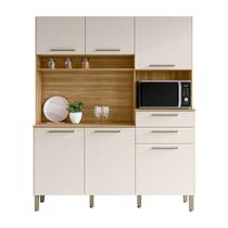 Armário de Cozinha Compacta 6 Portas e 2 Gavetas 160 cm Duquesa Freijó/Soft - Pallazio