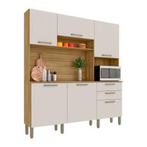 Armário de Cozinha Compacta 6 Portas e 2 Gavetas 180cm Dali Freijó/Soft - Pallazio Armário de Cozinha Compacta 6 Portas e 2 Gavetas 180cm Dali Freijó/Soft - Pallazio