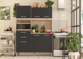 Armario de Cozinha Compacta 6P 2G Harmonia Avena / Grafito