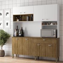 Armario de Cozinha Compacta 8 Portas 1 Gaveta Core - Freijó/Supremo