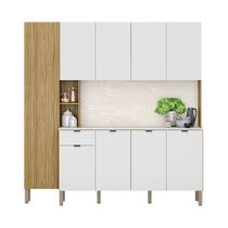 Armário de Cozinha Compacta 9 Portas e 1 Gaveta 200cm Milla Freijó/Artico - Pallazio Armário de Cozinha Compacta 9 Portas e 1 Gaveta 200cm Milla Freijó/Artico - Pallazio