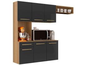 Armário de Cozinha Compacta Aramóveis Carol com Balcão 6 Portas 1 Gaveta